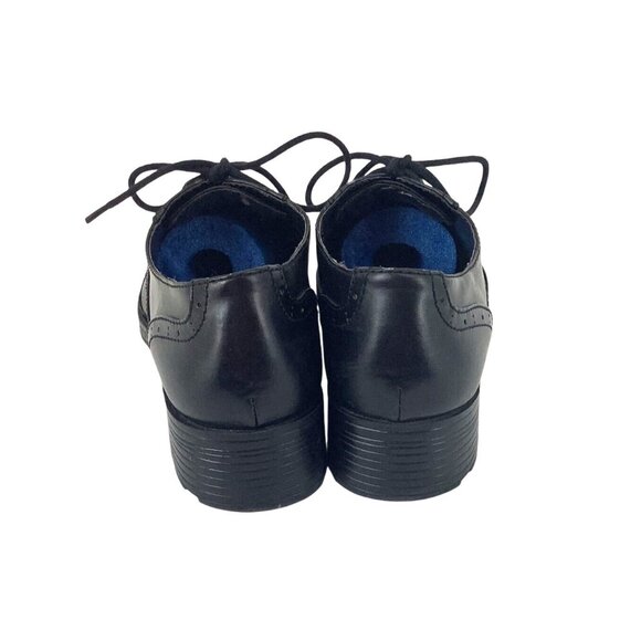 VTG Y2K Mudd Wingtip Shoes Size 9.5 Black Chunky Oxford Academia School Clueless - Picture 4 of 10